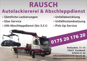 Sponsoren TTC Eschbach - Rausch Autolackiererei & Abschleppdienst